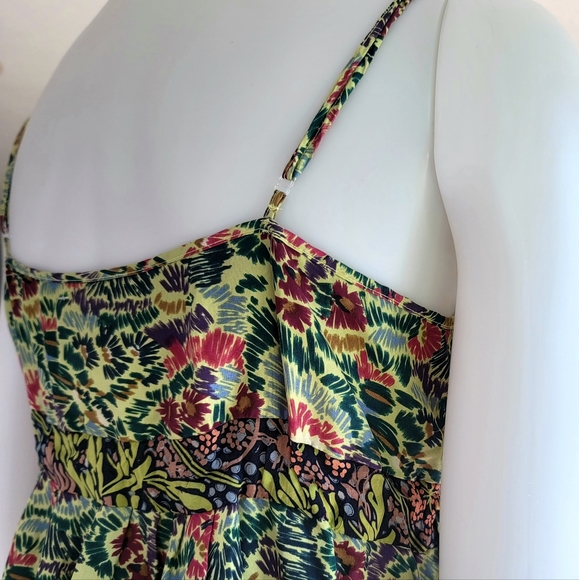 Johnny Was Strappy Silk Midi Dress Size S - Picture 6 of 8